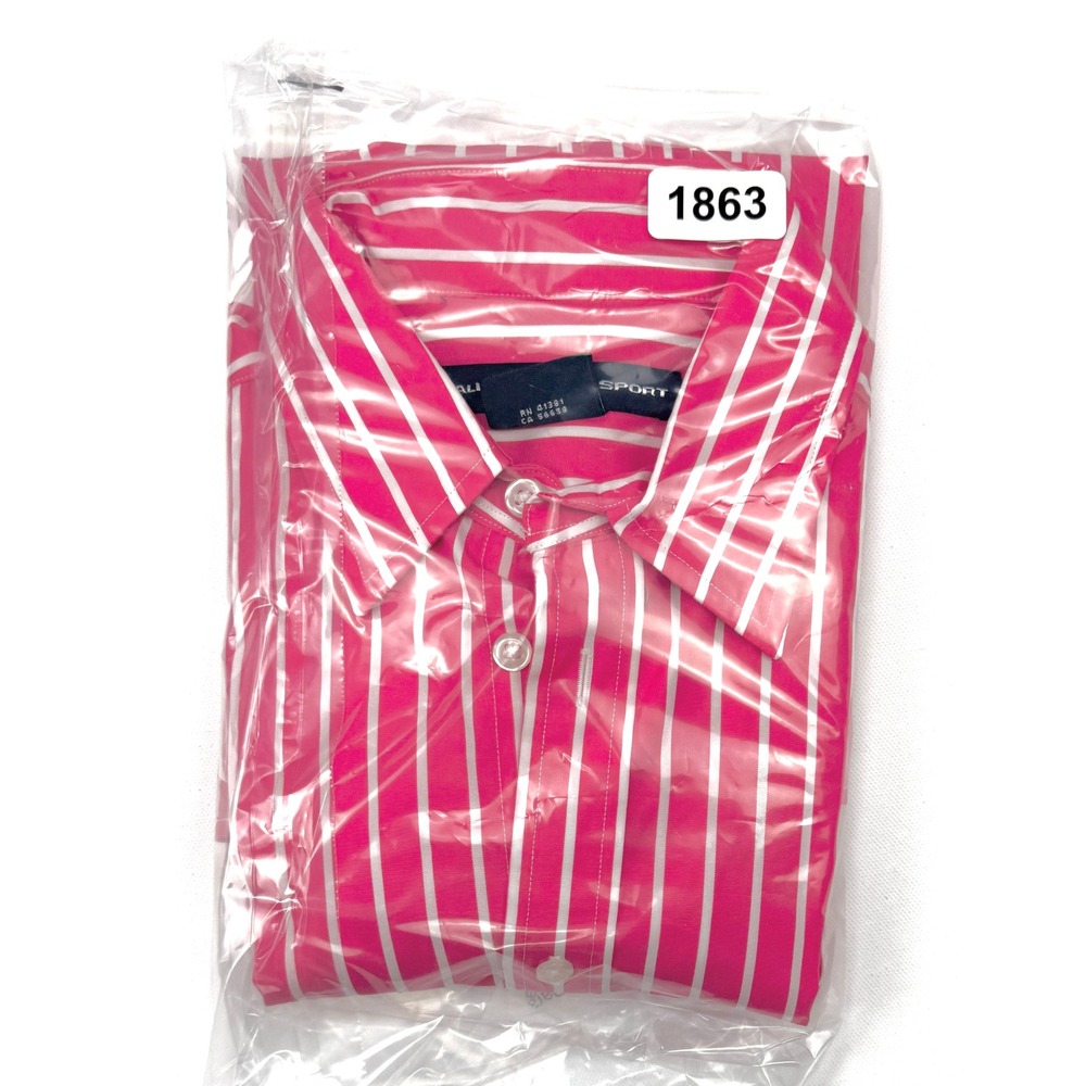 Ralph Lauren Sport Womens Sz 8 Pink White Stripe Button Down Shirt Cotton #1863 - Picture 9 of 9